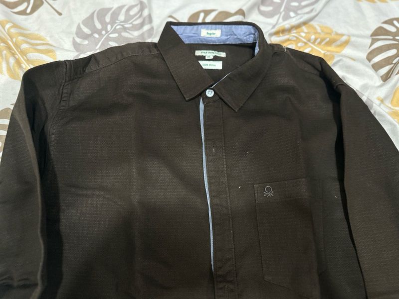 Benetton Brown Long Sleeve Shirt