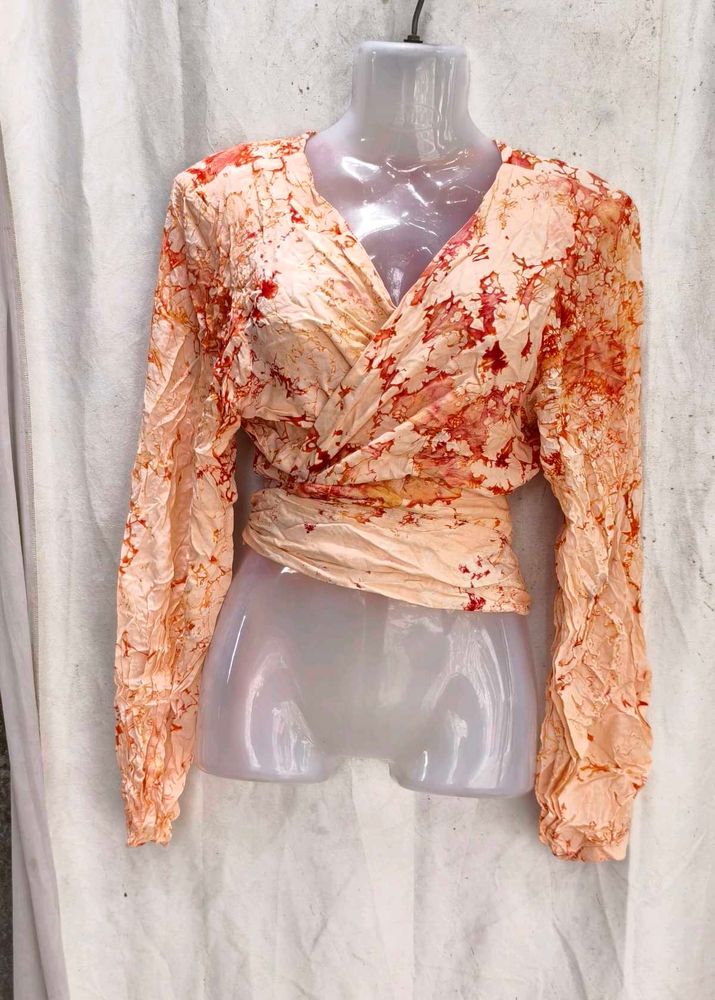 Flowy Wrap Top with Tie Waist