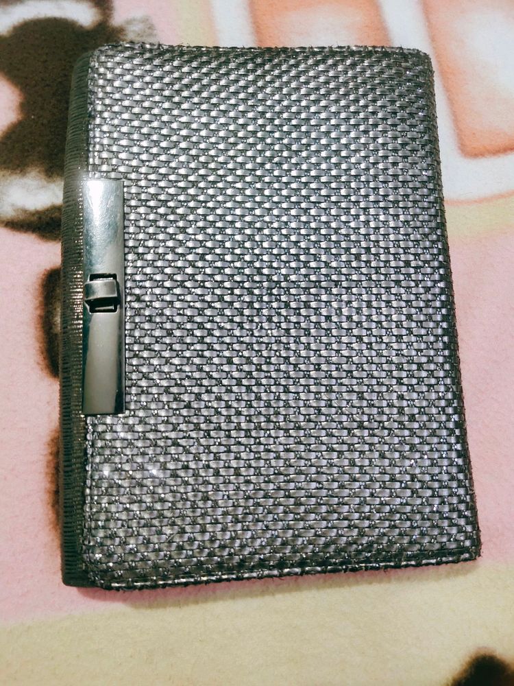 Silver Woven Clutch