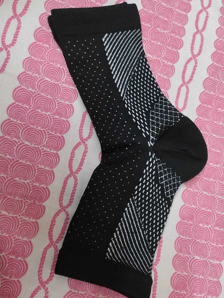 Black Patterned Compression Socks