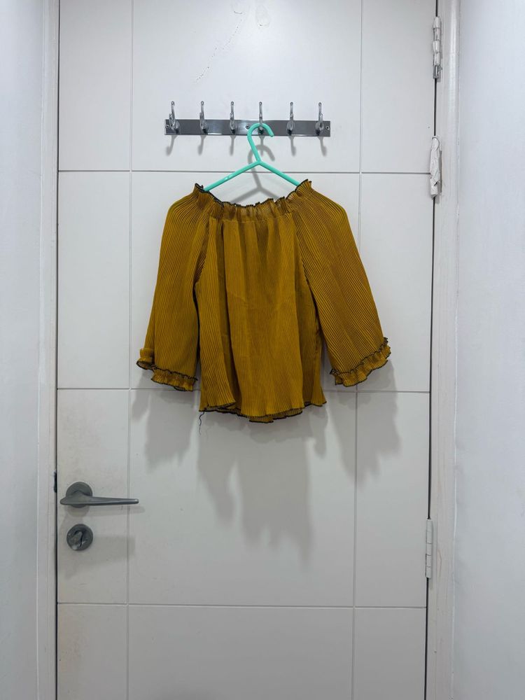 Mustard Yellow Off-Shoulder Top