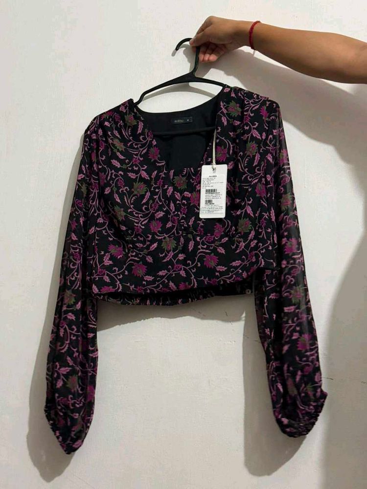 Stylish Floral Print Crop Top