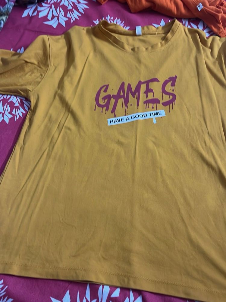 Yellow Graphic "Games Have A Good Time" T-Shirt