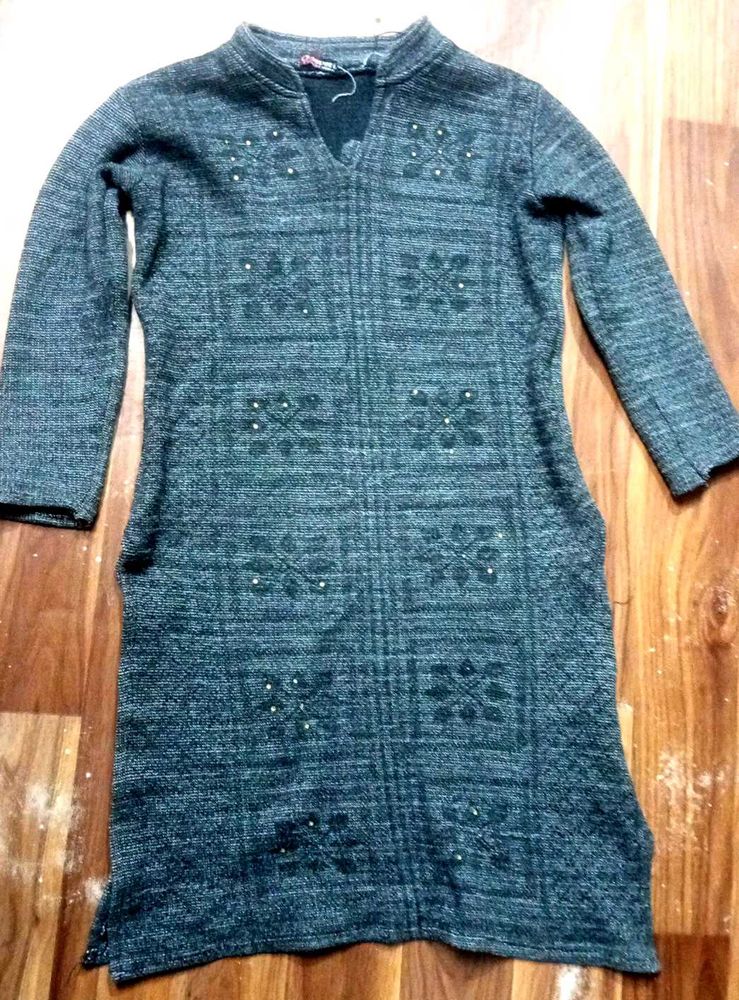 Embellished Grey Kurta