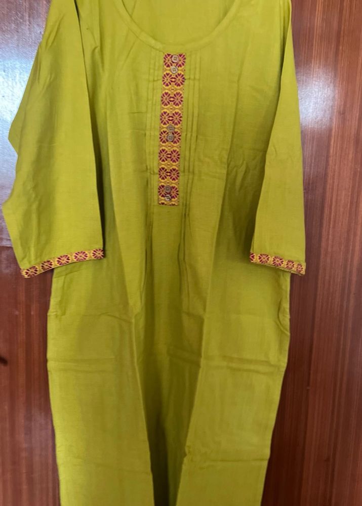 Green Cotton Kurta