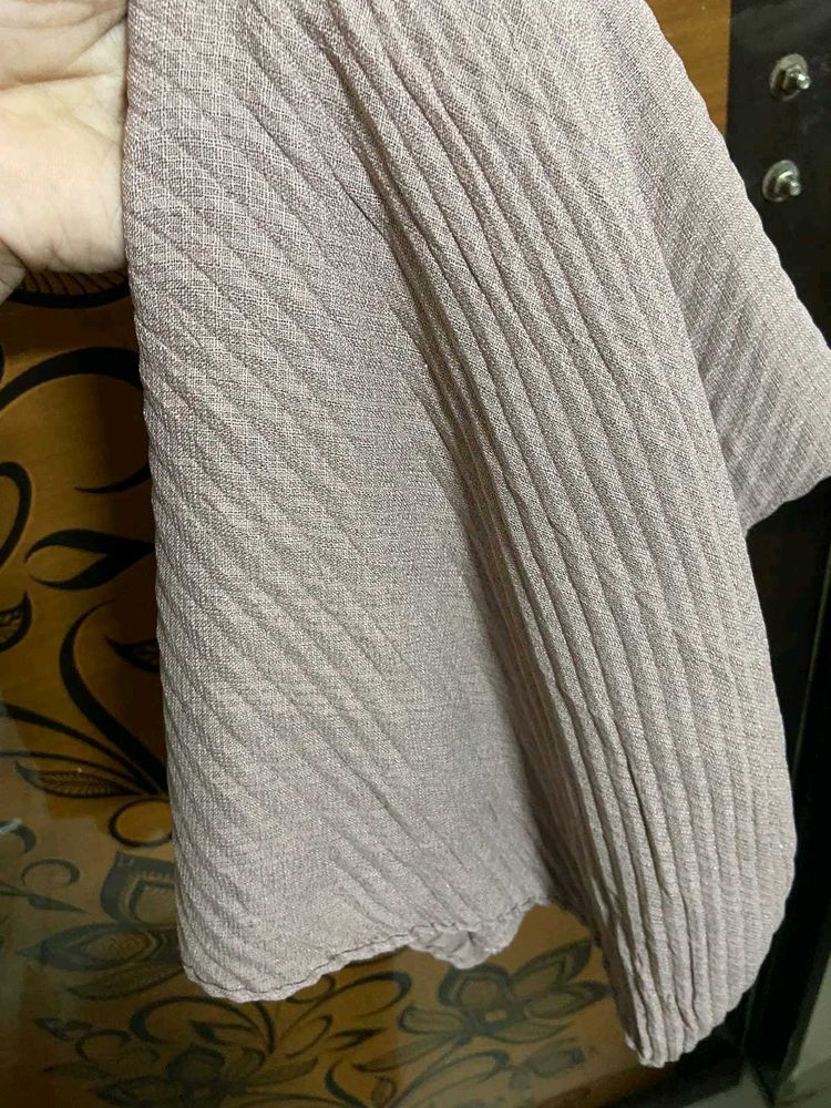 Mauve Pleated Shimmer Hijab