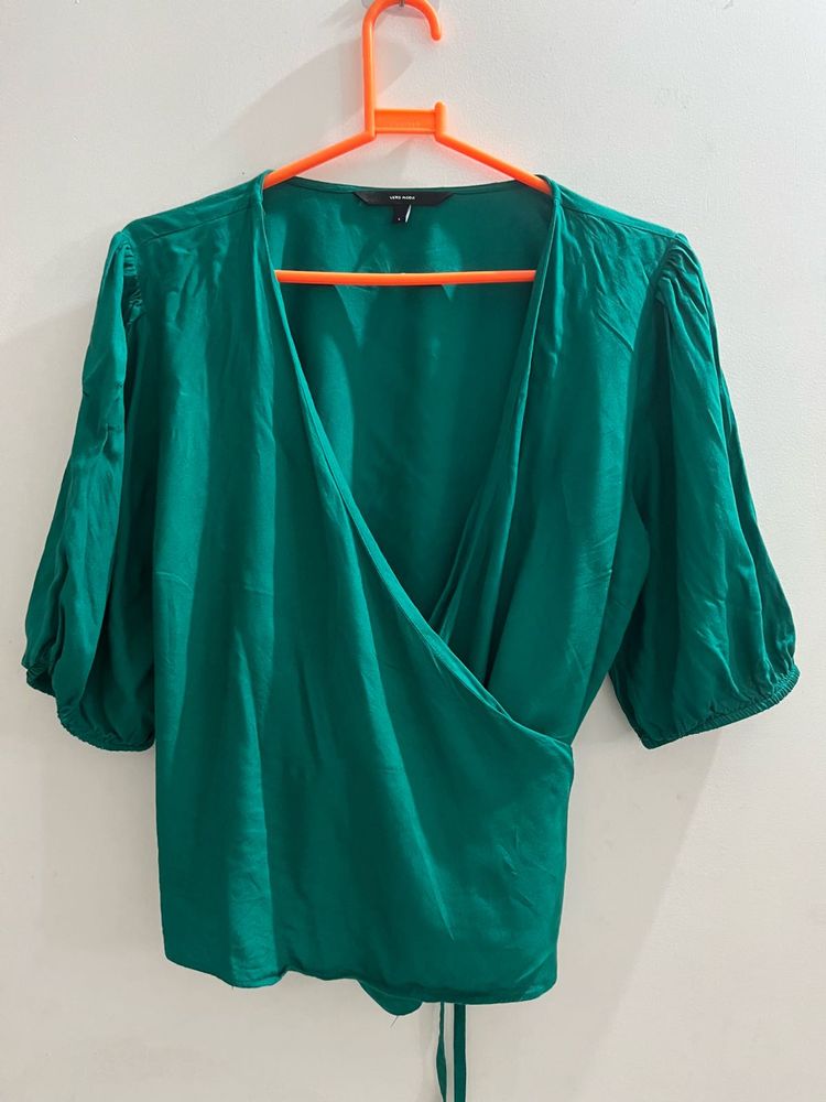 Emerald Green Wrap Top