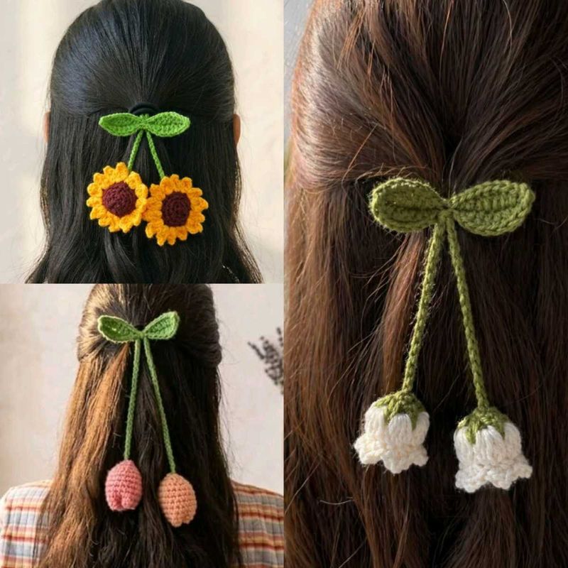 Handmade Crochet Hair Clilip.                  1