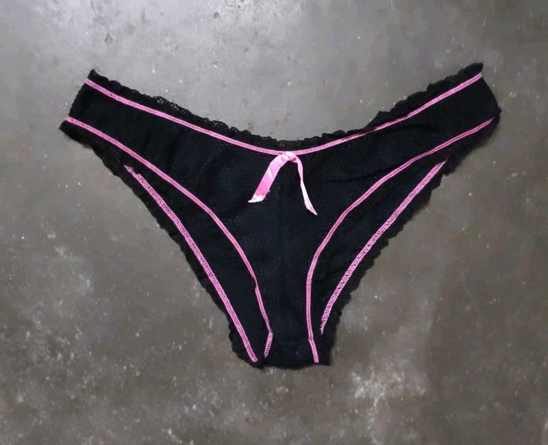Black Lace Thong Panty