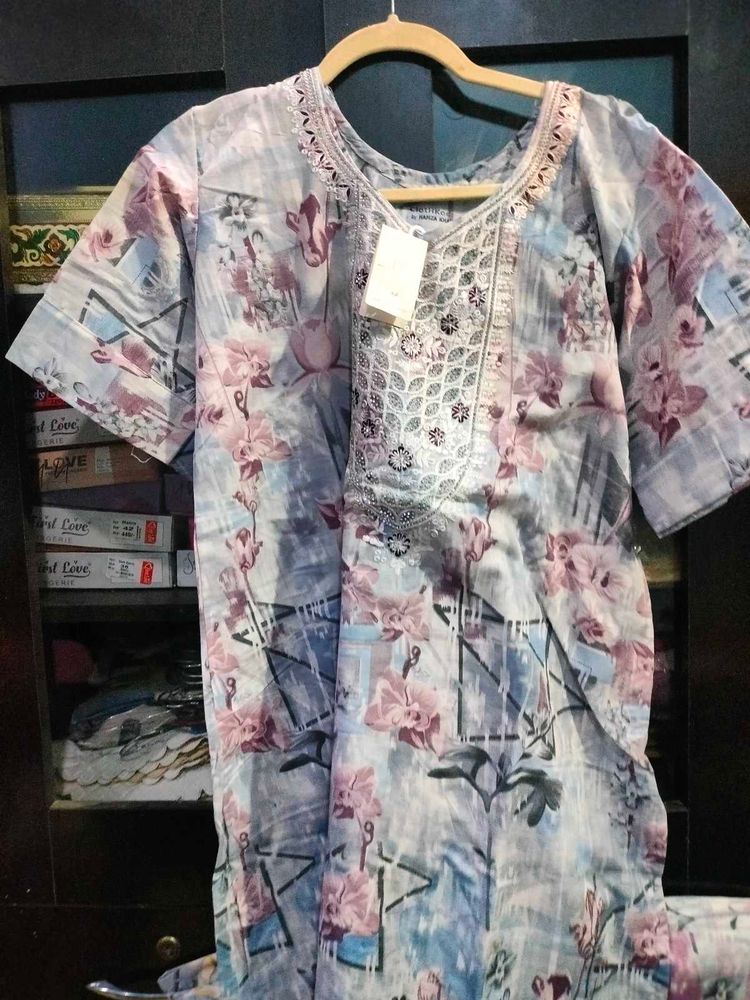 2xl Elegant Floral Print Kurta
