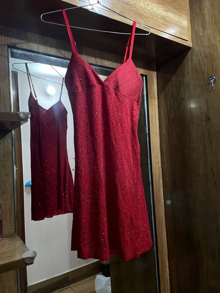 Sparkling Red Mini Dress