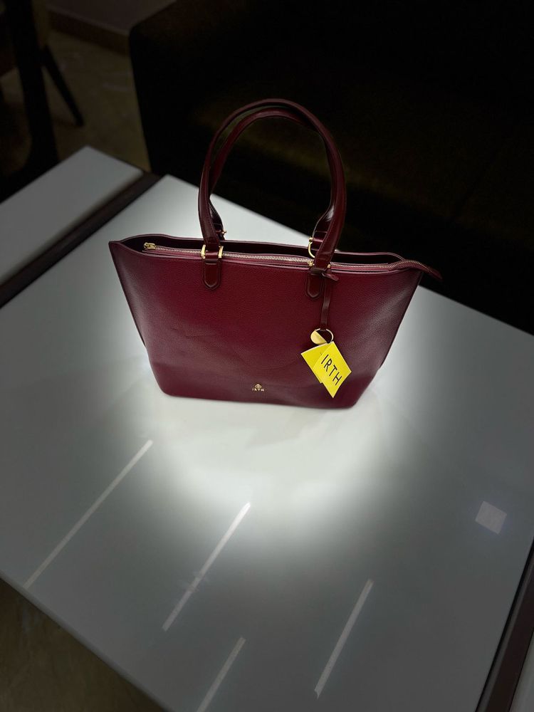 Elegant IRTH Maroon Tote Bag