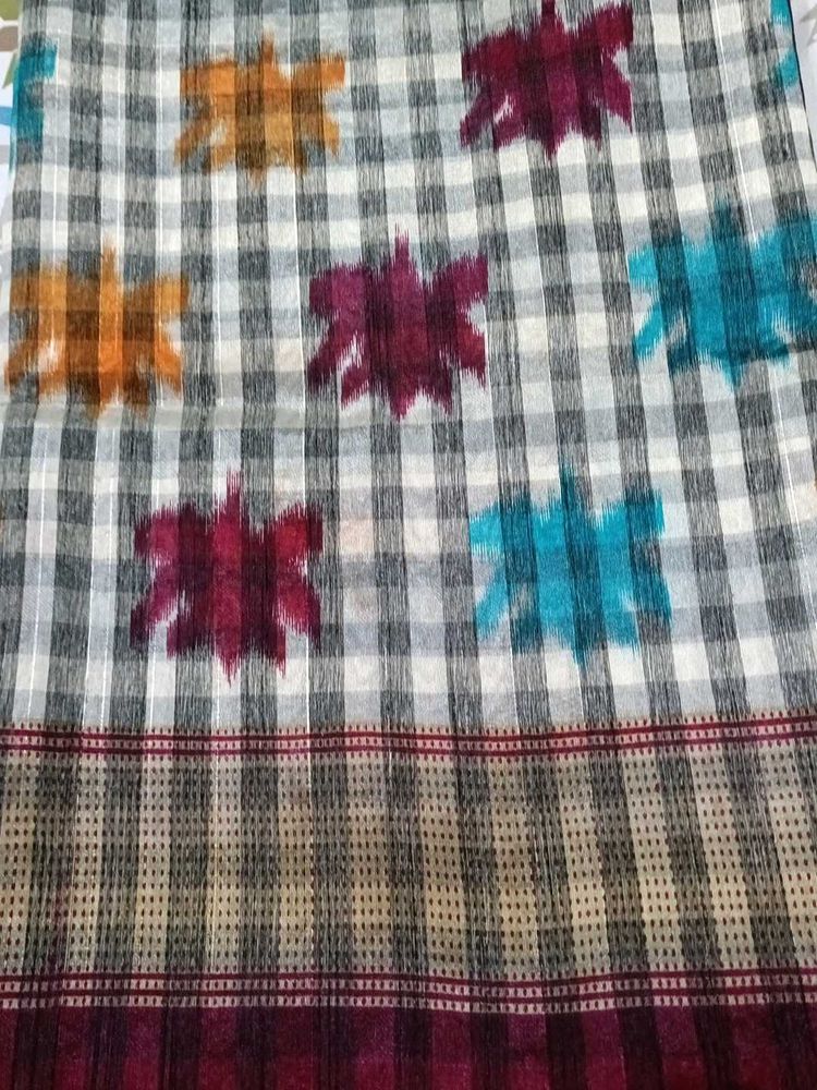 Checkered Cotton Saree