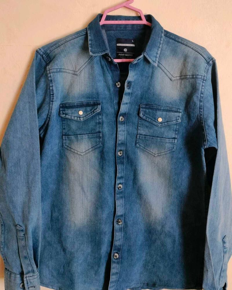 Retro denim shacket