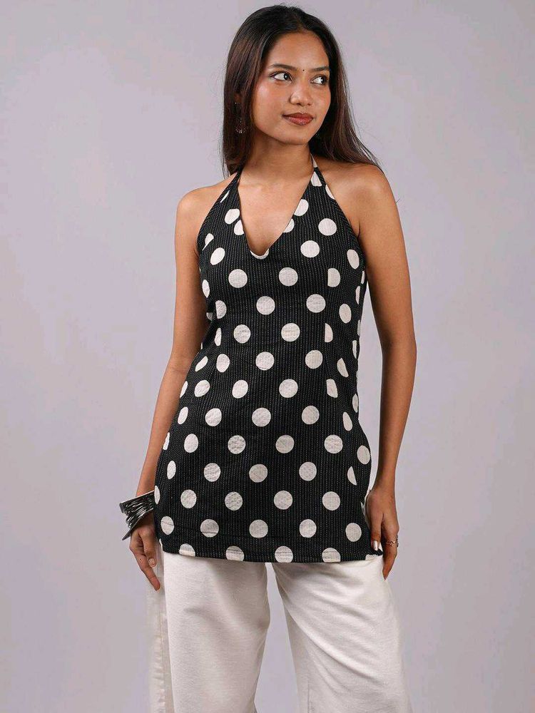 NISHORAMA Polka Dot Printed Halter Neck