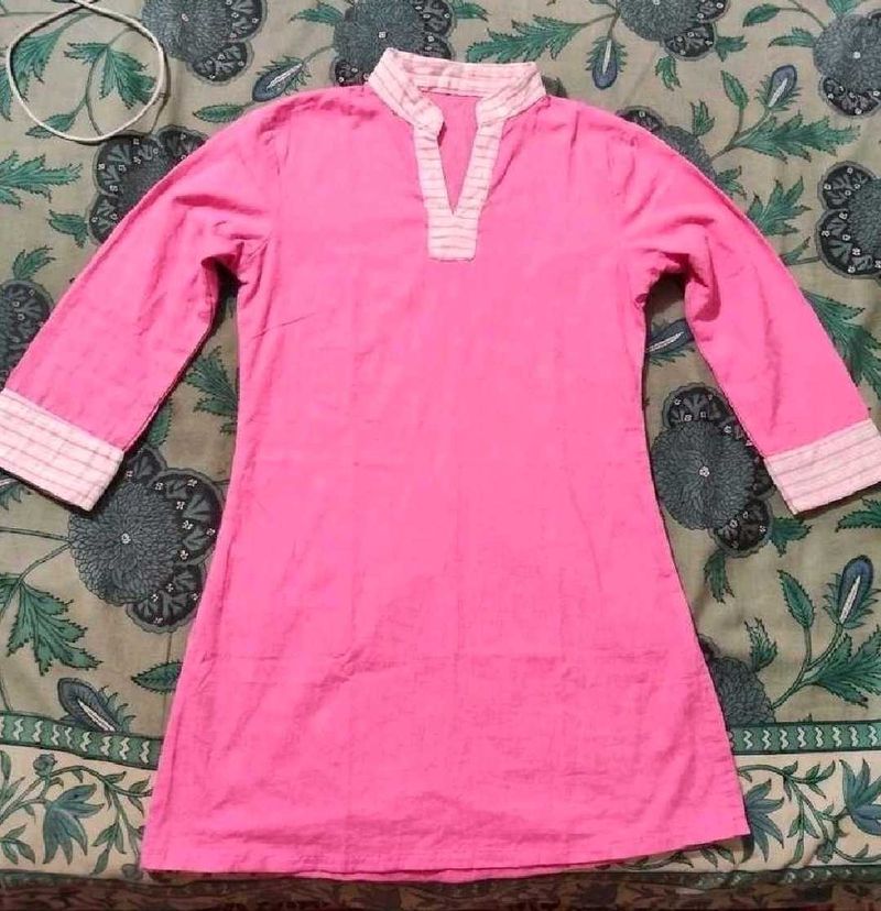 Pink Cotton Kurta