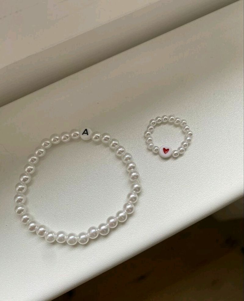 Pearl Beads Bracelets With Ring 💍