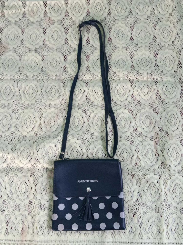 Black With White Polka Dots SLINGBAG
