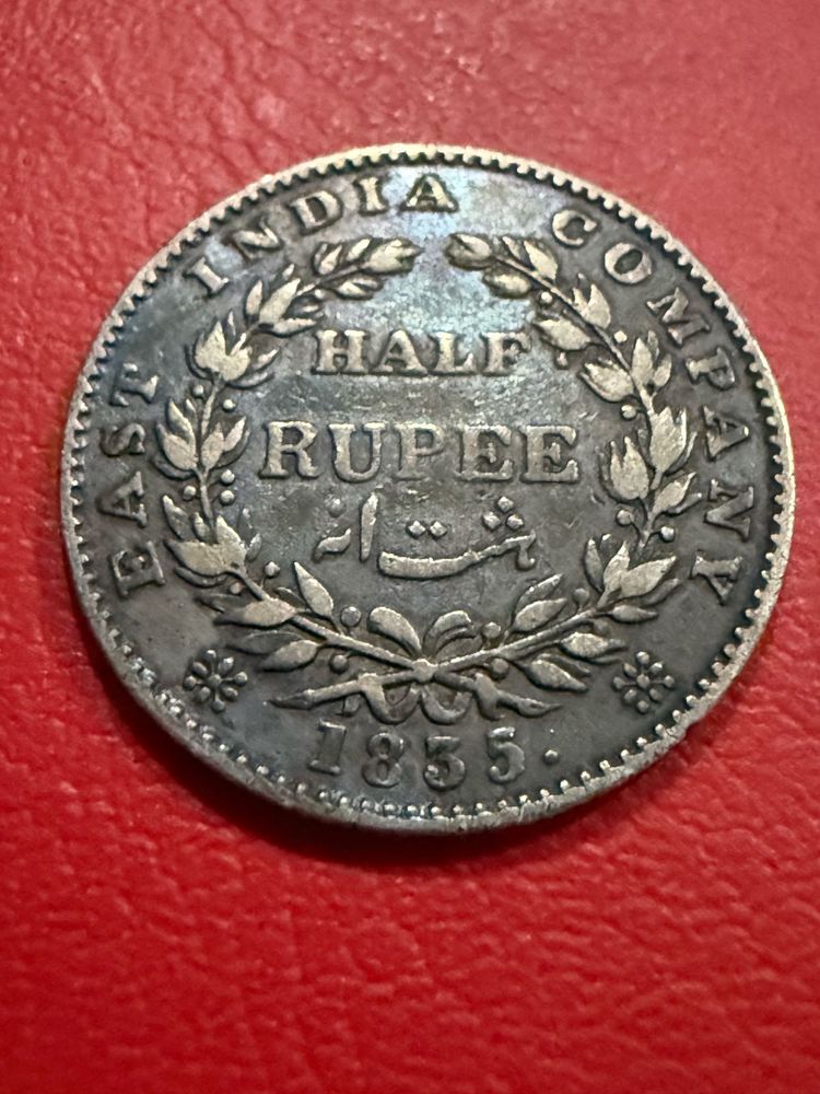 silver half rupee 1835 William rare