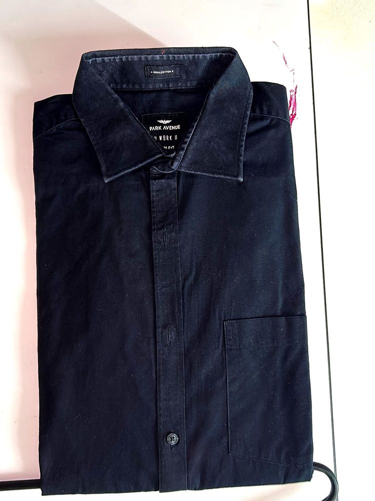 Park Avenue Black Casual Shirt