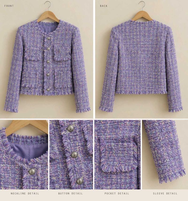 Chic Lavender Tweed Jacket