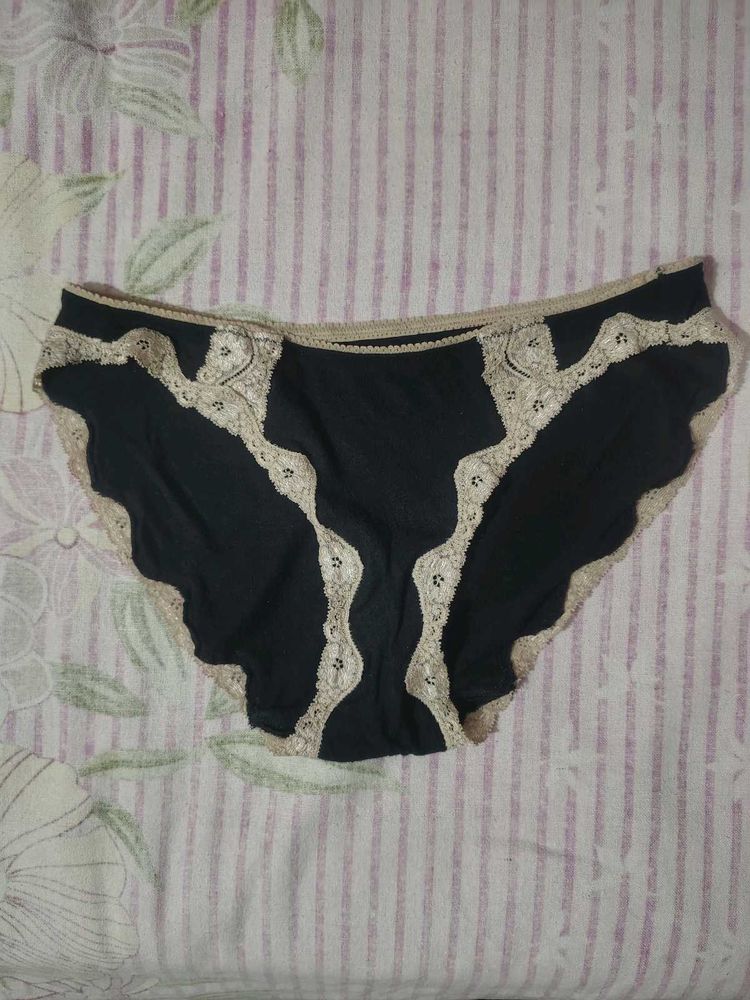 Black Lace Trim Briefs