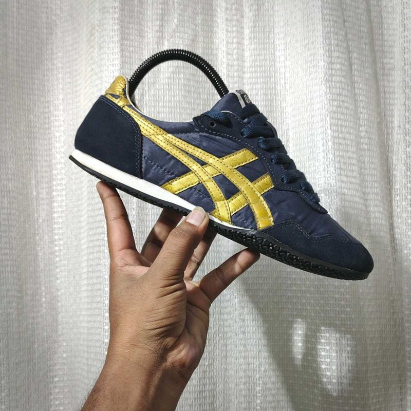 Onitsuka Tiger Dark Blue &amp; Gold Shoes