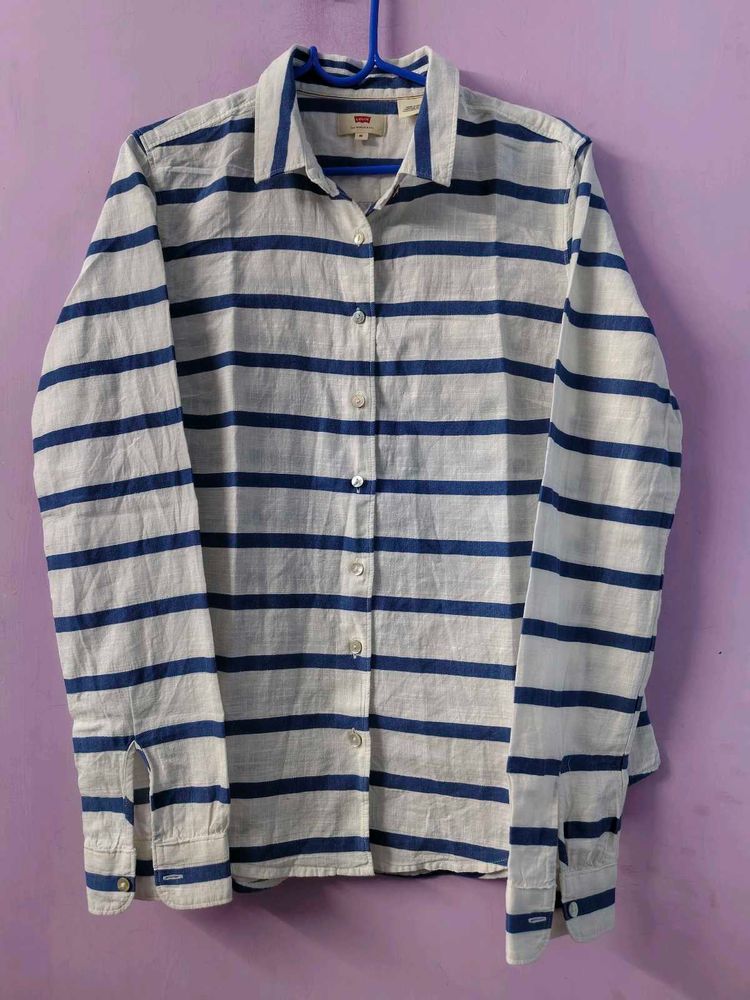 Levi's Blue Striped Button-Down Shirt