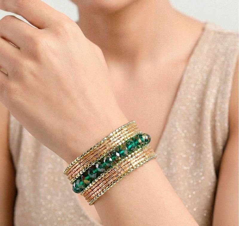 Anti Tarnish Beaded Bangle Set