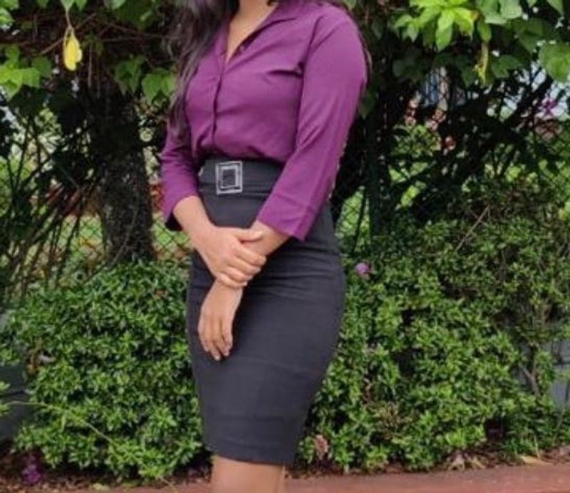 Imported Chic Black Pencil Skirt