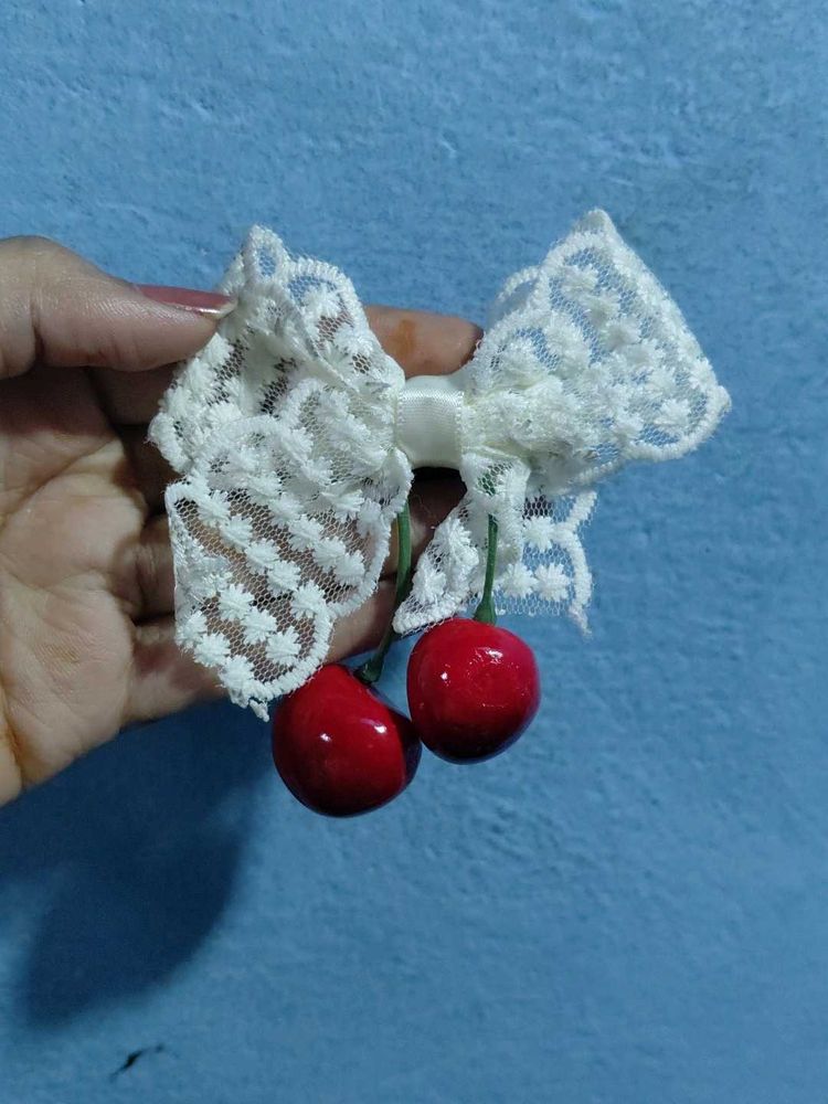 Cute Cherry Bow Hair Clip