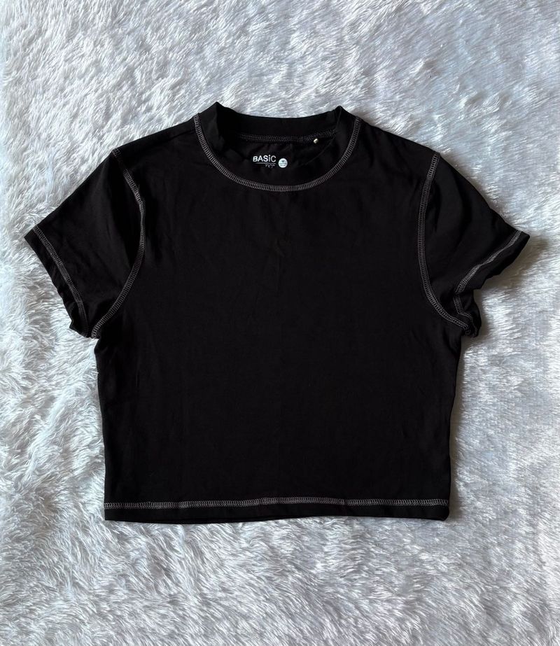 Rio Black Cropped T-Shirt