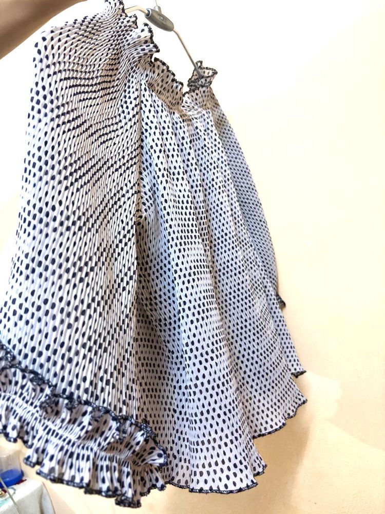 Polka Dot Ruffle Top
