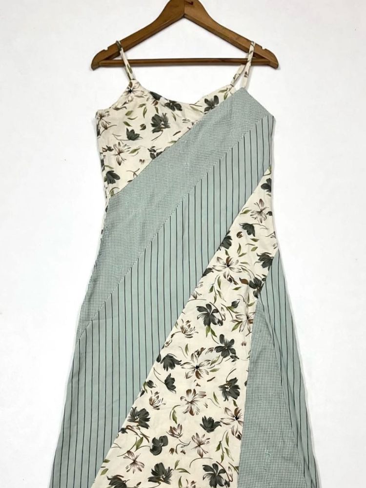 Patchwork Floral Midi Dress