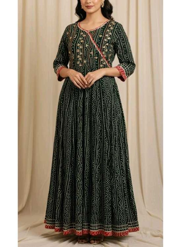 Elegant Green Printed Gown