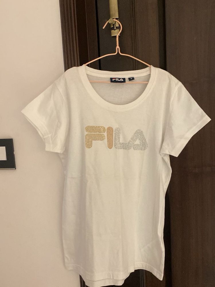 Fila Rhinestone Logo Tee
