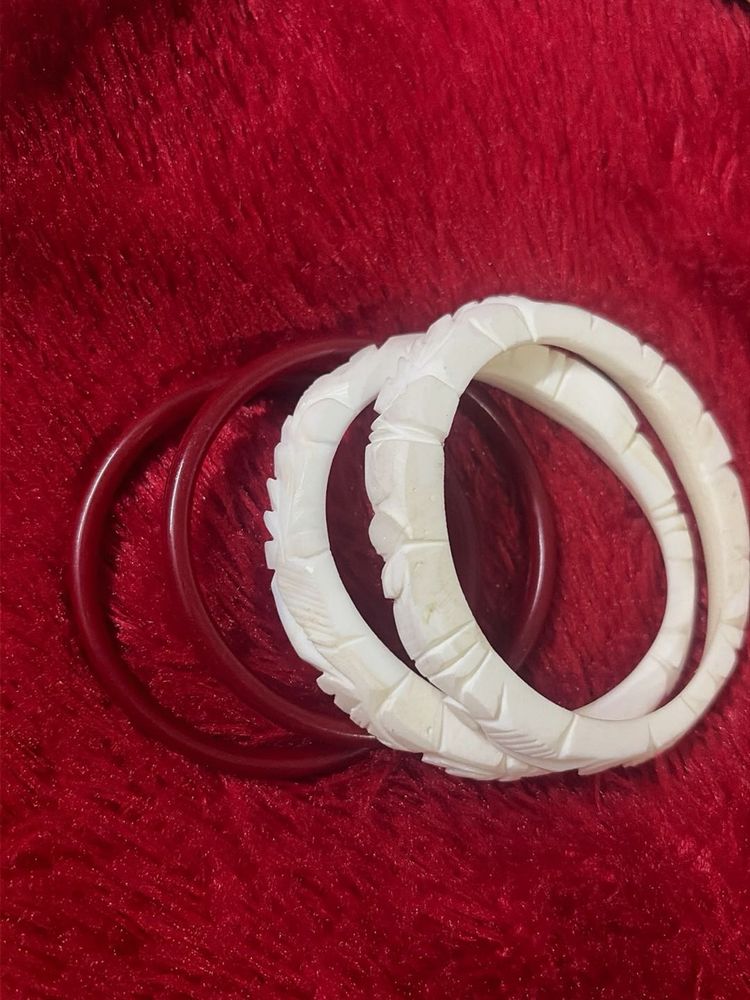 Ethnic Hand Carved Bangles Set