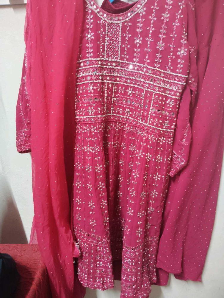 Embellished Pink Kurta Set with Dupatta