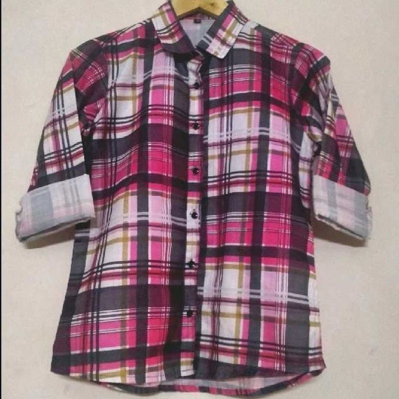 Pink Plaid Shirt