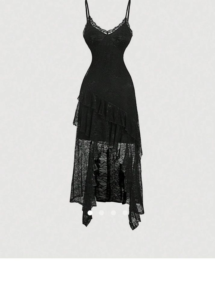 Elegant Black Lace Dress (XS)