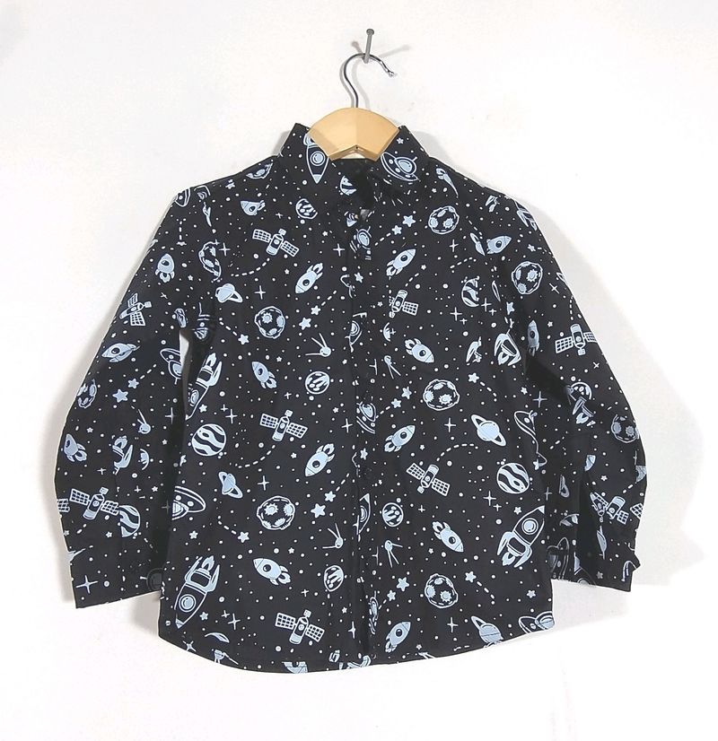 Black Printed Shirt (Boy's)