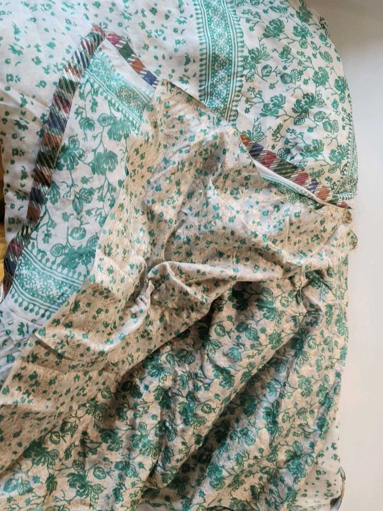 PURE TUSSAR &amp; GEORGETTE DUPATTA UNSTICHED SUIT