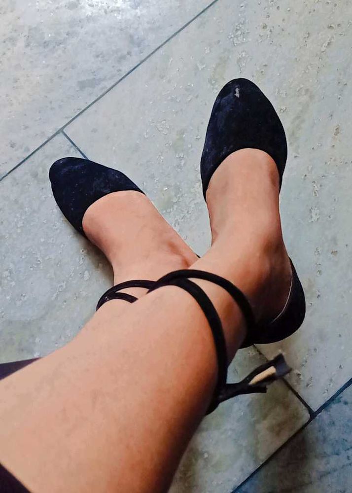 Elegant Black Ankle Strap Heels