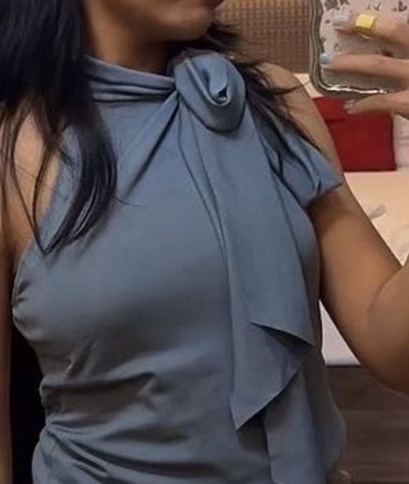 Elegant Blue Sleeveless Top