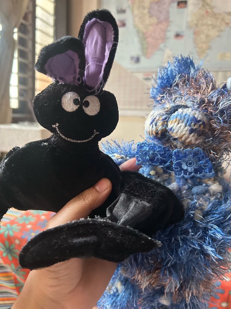 Halloween Good luck bunny wreath and bat