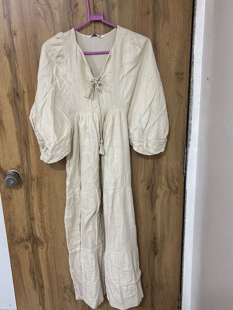 Flowy Beige Maxi Dress