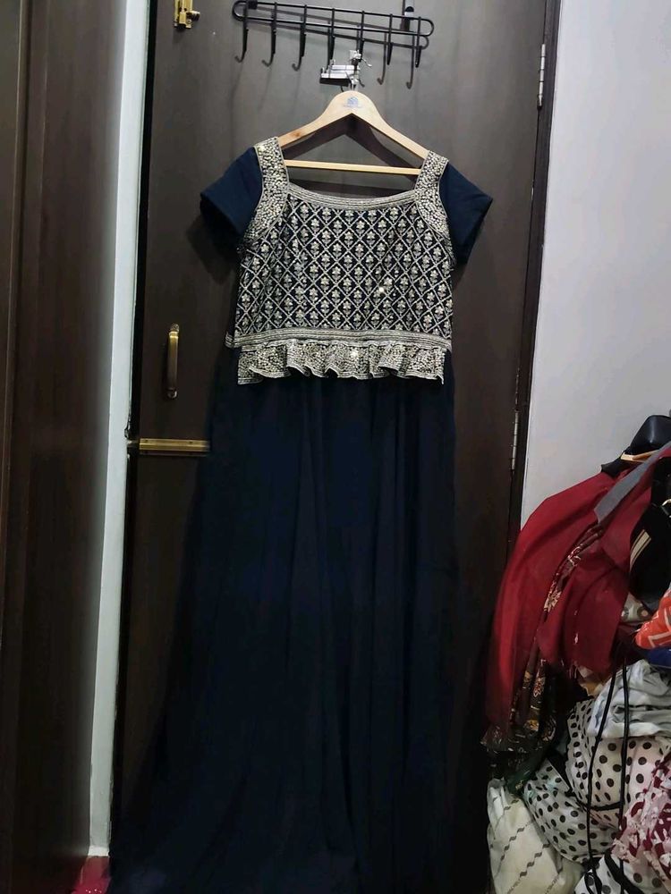 Elegant Navy Embroidered Lehenga Choli