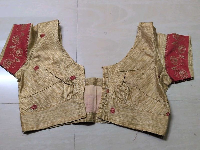 Golden Readymade Saree Blouse