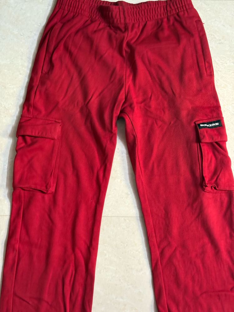 Red Cargo Joggers