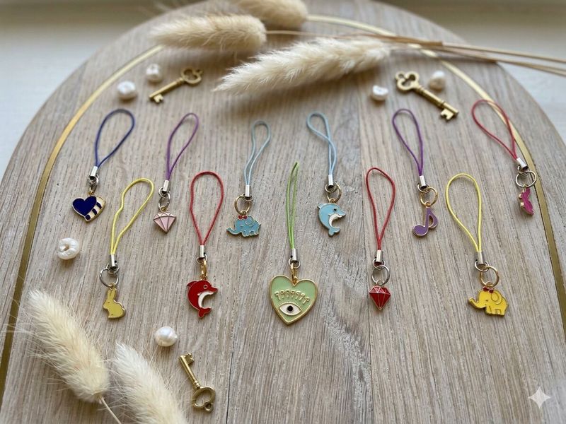 set of 50 phone charms